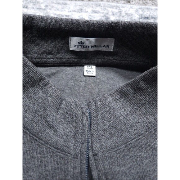 Peter Millar Sweater Mens 2XL XXL Quarter Zip Pullover Vest Golf Gray Sweatshirt - Picture 3 of 6